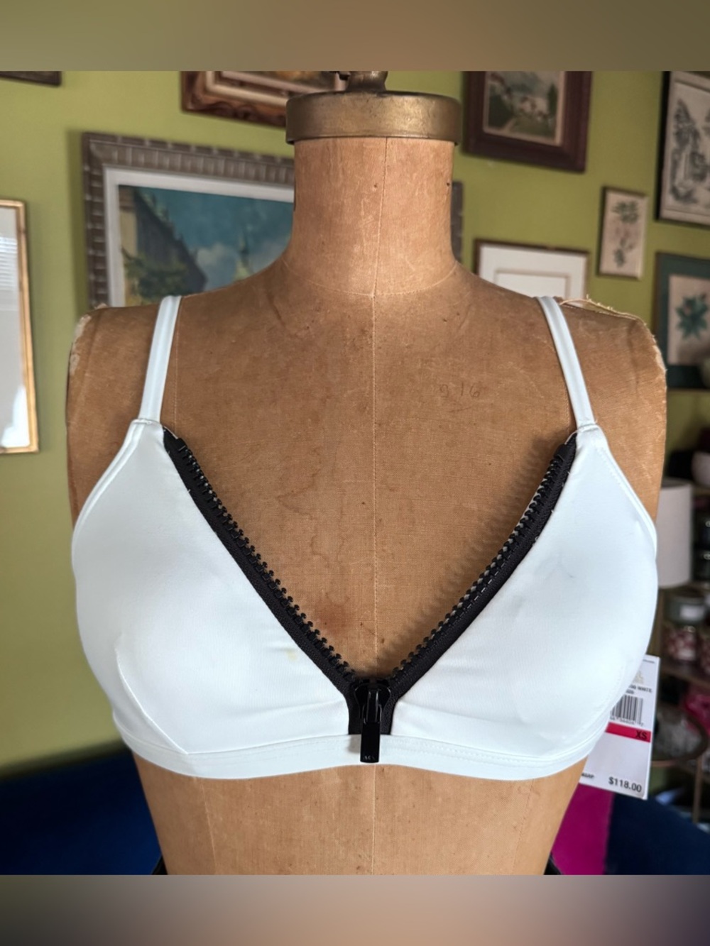 Michael Kors White Bikini top with zipper